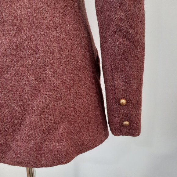 Vtg 70s wool blazer w/ gold buttons - Picture 6 of 11